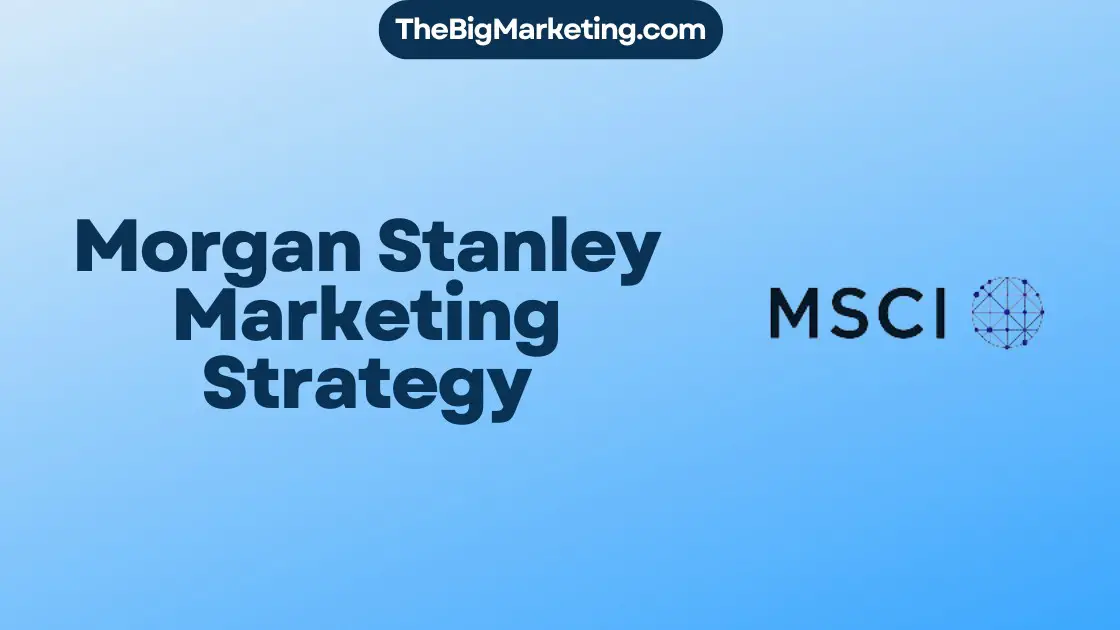 Morgan Stanley (MSCI) Marketing Strategy